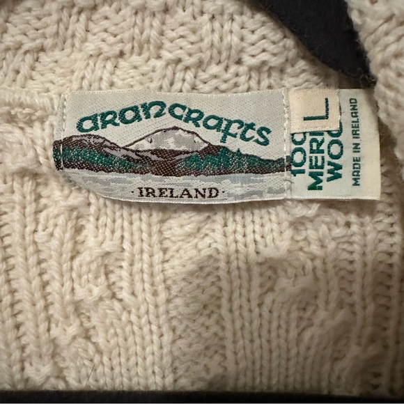 Aran Crafts Cream Cable Knit Cardigan - Picture 5 of 7